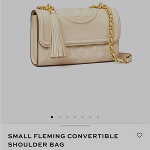 Tory Burch Cream Leather Shoulder Bag